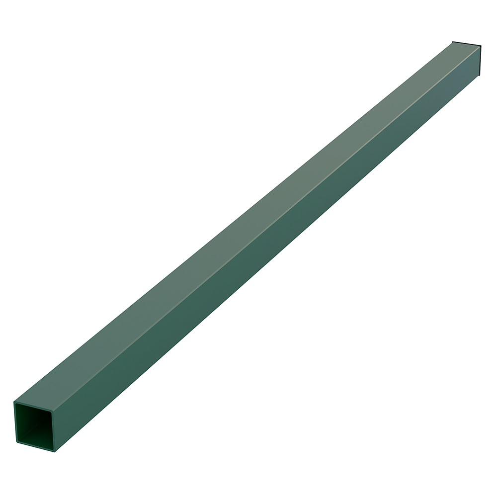 Столб заборный квадратный окрашенный, цвет - зеленый RAL 6005, 50х50 мм, 3 м