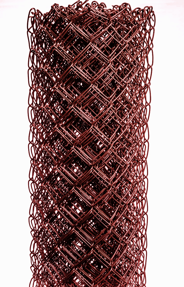 Сетка рабица в ПВХ 55x55, Ø 2,5 мм, 1,5х10 м цвет: коричневый